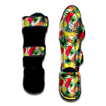 Tropical Fruit Leaf Pattern Print Muay Thai Shin Guard