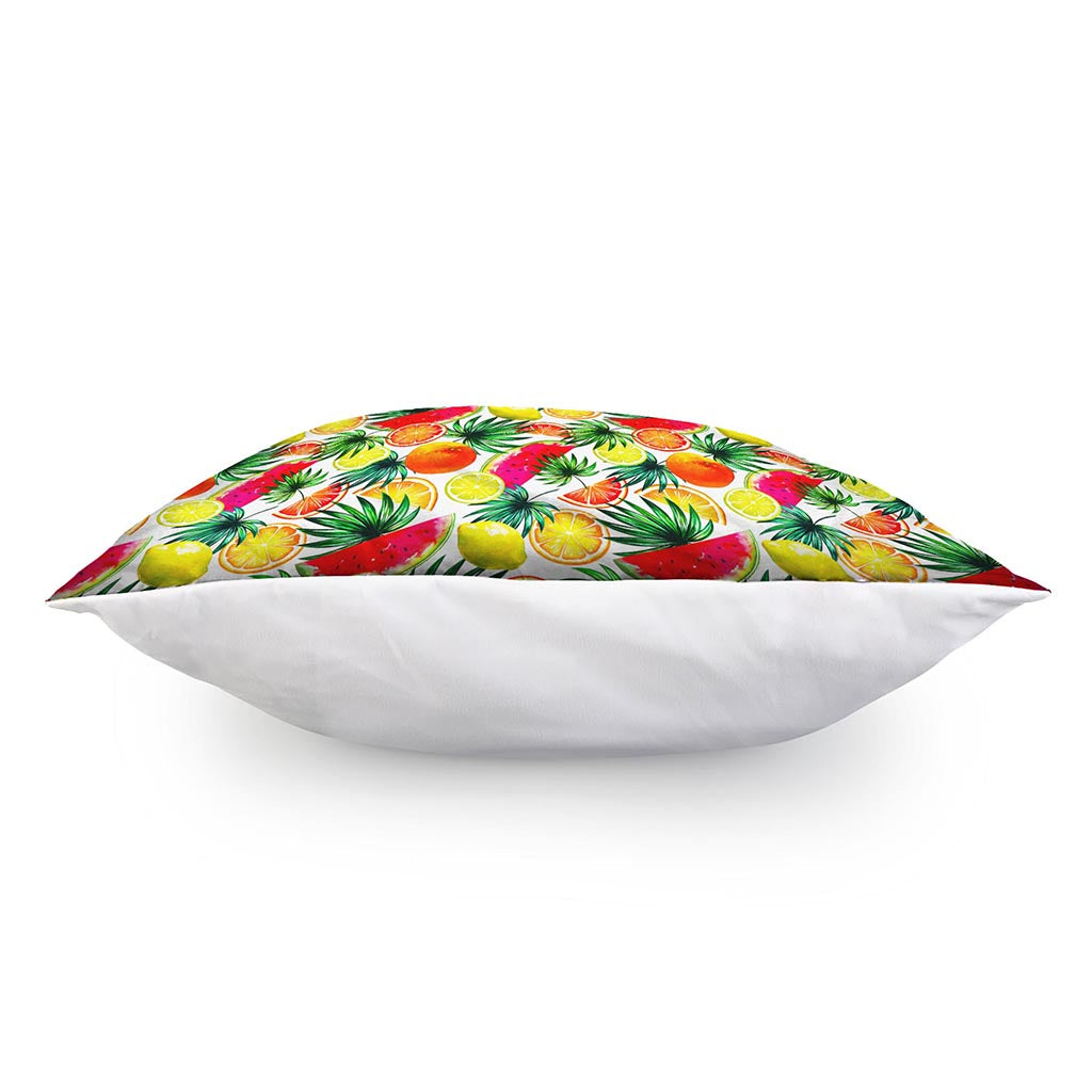 Tropical Fruit Leaf Pattern Print Pillow Cover