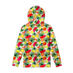 Tropical Fruit Leaf Pattern Print Pullover Hoodie