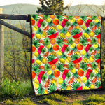 Tropical Fruit Leaf Pattern Print Quilt