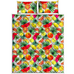 Tropical Fruit Leaf Pattern Print Quilt Bed Set