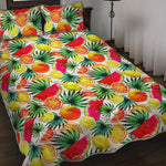 Tropical Fruit Leaf Pattern Print Quilt Bed Set