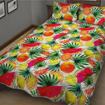 Tropical Fruit Leaf Pattern Print Quilt Bed Set