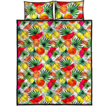 Tropical Fruit Leaf Pattern Print Quilt Bed Set