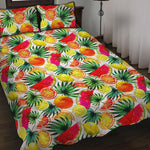 Tropical Fruit Leaf Pattern Print Quilt Bed Set