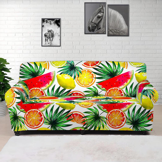 Tropical Fruit Leaf Pattern Print Sofa Cover