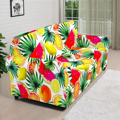 Tropical Fruit Leaf Pattern Print Sofa Cover