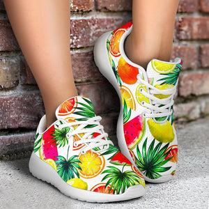 Tropical Fruit Leaf Pattern Print Sport Shoes GearFrost