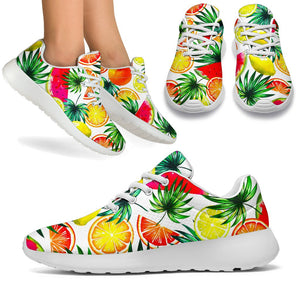 Tropical Fruit Leaf Pattern Print Sport Shoes GearFrost