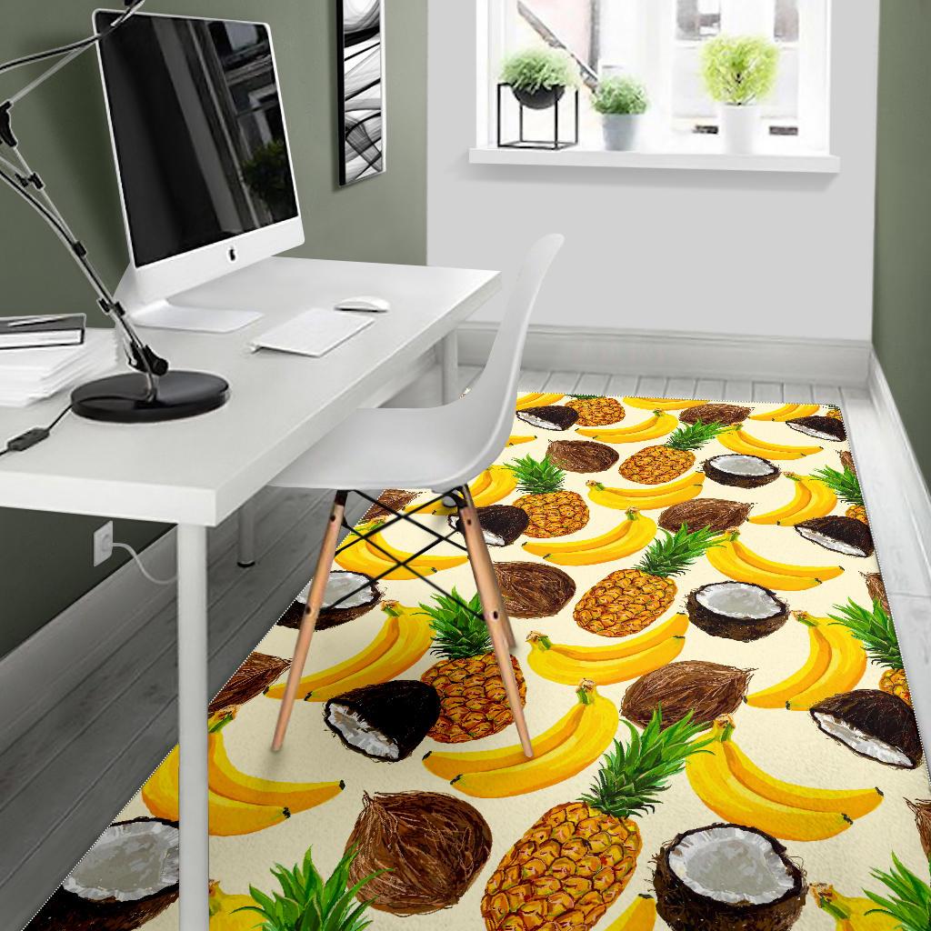 Tropical Fruits Pattern Print Area Rug GearFrost