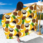 Tropical Fruits Pattern Print Beach Sarong Wrap