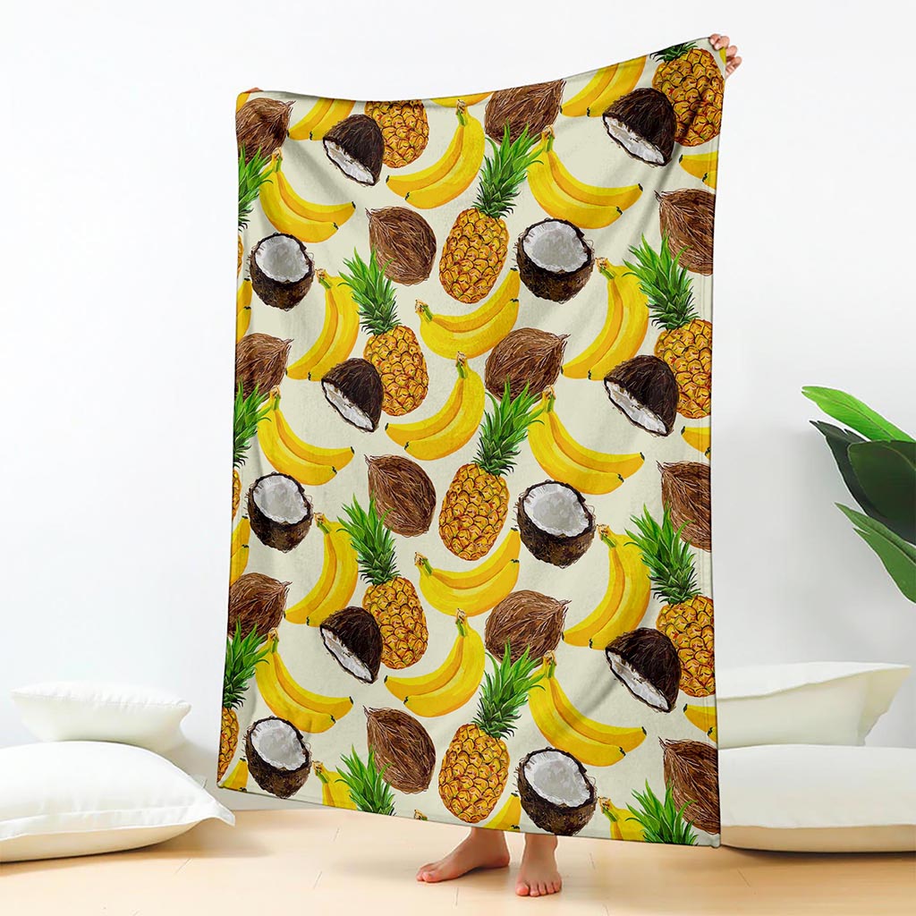 Tropical Fruits Pattern Print Blanket