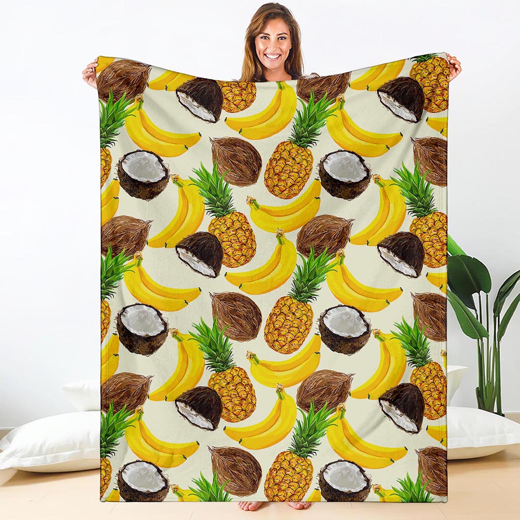 Tropical Fruits Pattern Print Blanket