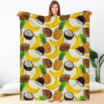 Tropical Fruits Pattern Print Blanket