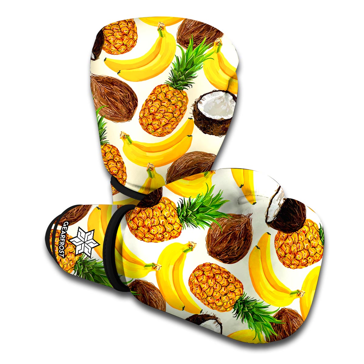 Tropical Fruits Pattern Print Boxing Gloves