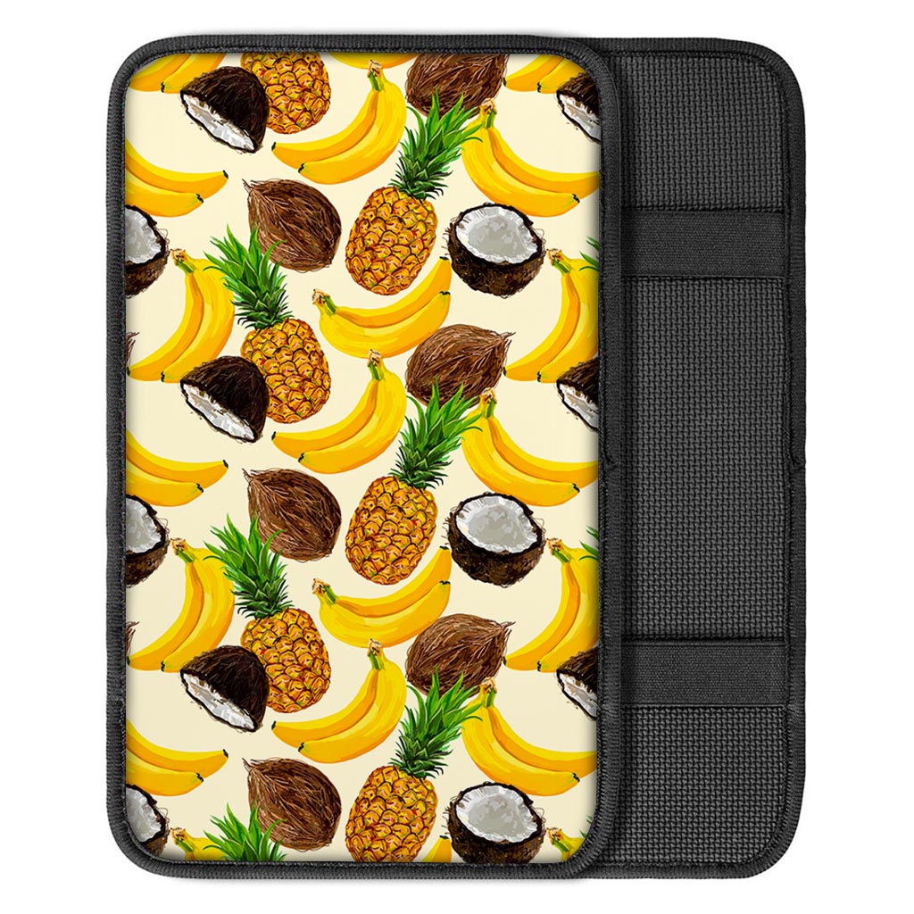 Tropical Fruits Pattern Print Car Center Console Cover