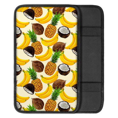 Tropical Fruits Pattern Print Car Center Console Cover