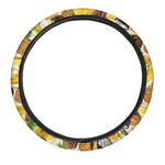 Tropical Fruits Pattern Print Car Steering Wheel Cover