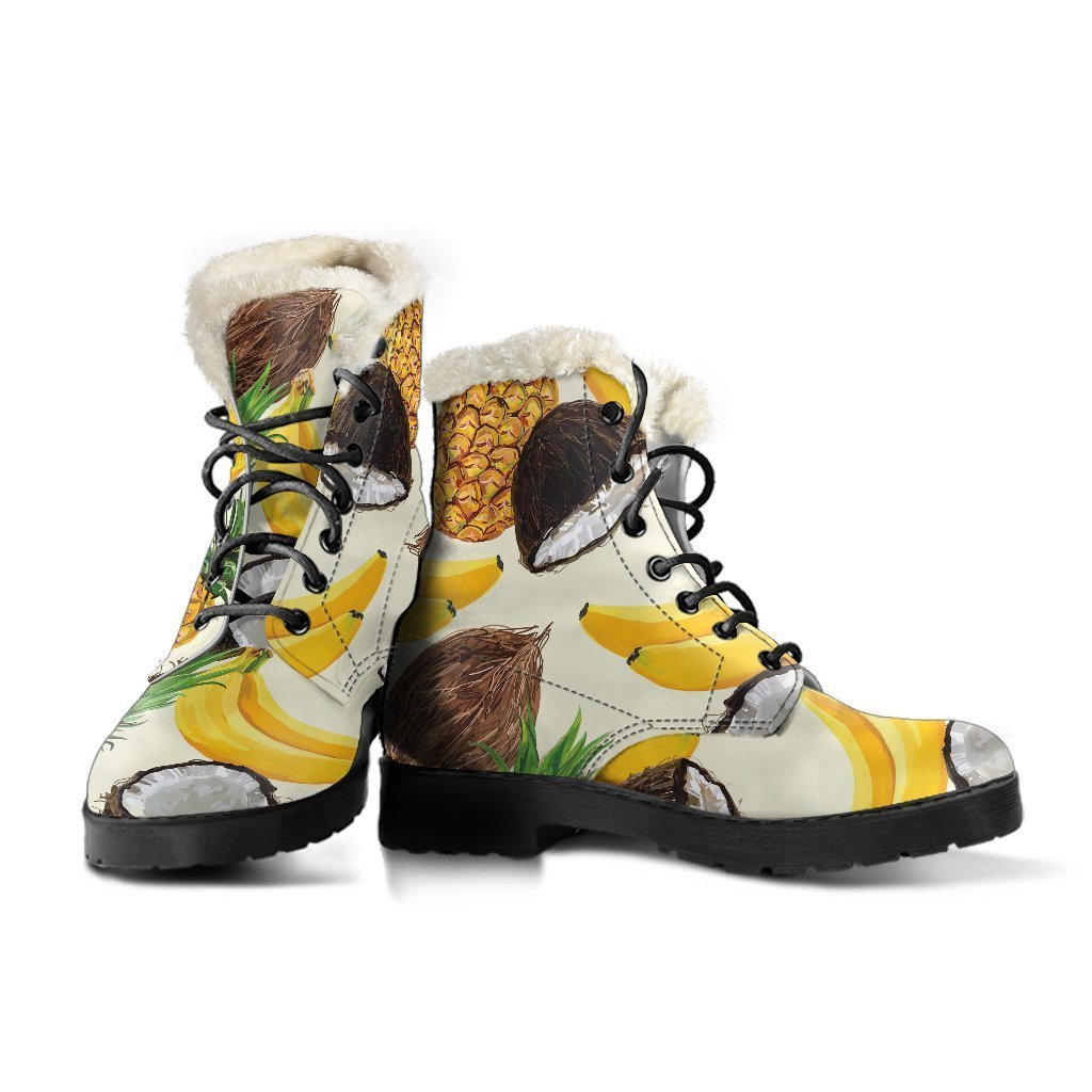 Tropical Fruits Pattern Print Comfy Boots GearFrost