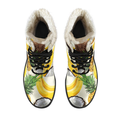Tropical Fruits Pattern Print Comfy Boots GearFrost