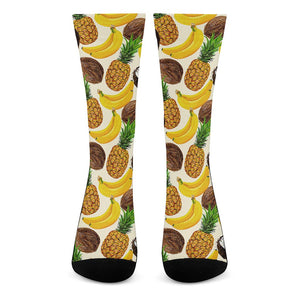 Tropical Fruits Pattern Print Crew Socks