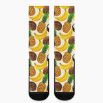 Tropical Fruits Pattern Print Crew Socks