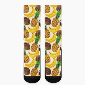 Tropical Fruits Pattern Print Crew Socks