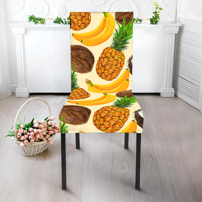 Tropical Fruits Pattern Print Dining Chair Slipcover