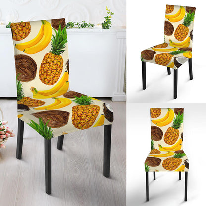Tropical Fruits Pattern Print Dining Chair Slipcover