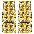Tropical Fruits Pattern Print Front and Back Car Floor Mats