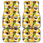 Tropical Fruits Pattern Print Front and Back Car Floor Mats
