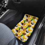 Tropical Fruits Pattern Print Front and Back Car Floor Mats