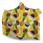 Tropical Fruits Pattern Print Hooded Blanket