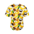 Tropical Fruits Pattern Print Men's Baseball Jersey