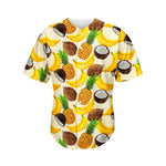 Tropical Fruits Pattern Print Men's Baseball Jersey