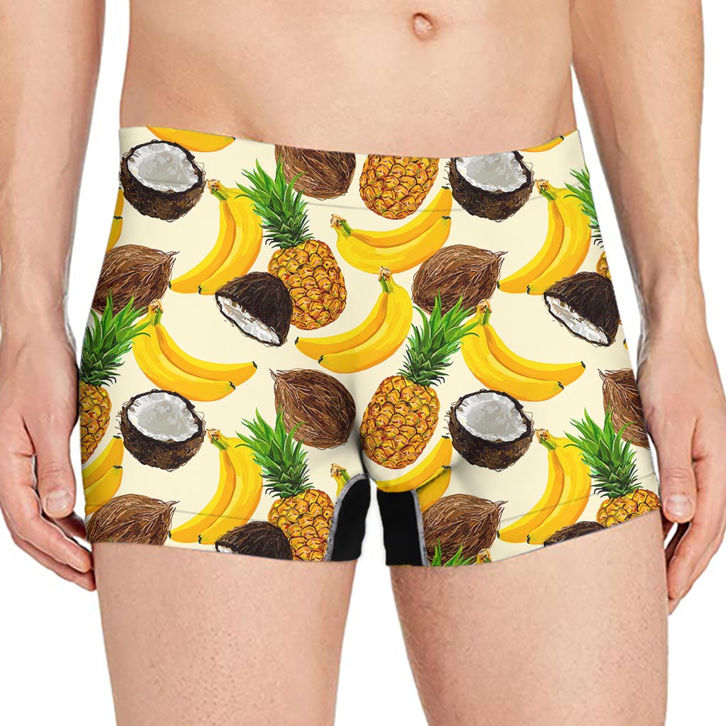 Tropical Fruits Pattern Print Men's Boxer Briefs