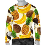 Tropical Fruits Pattern Print Men's Crewneck Sweatshirt GearFrost