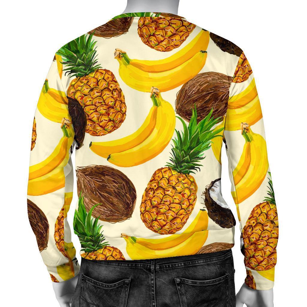 Tropical Fruits Pattern Print Men's Crewneck Sweatshirt GearFrost