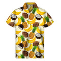 Tropical Fruits Pattern Print Men's Short Sleeve Shirt