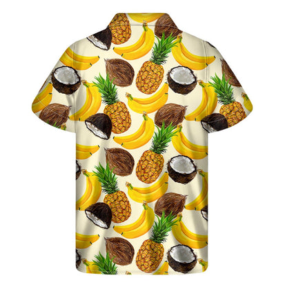 Tropical Fruits Pattern Print Men's Short Sleeve Shirt
