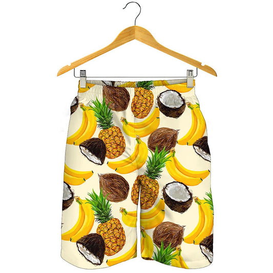 Tropical Fruits Pattern Print Men's Shorts