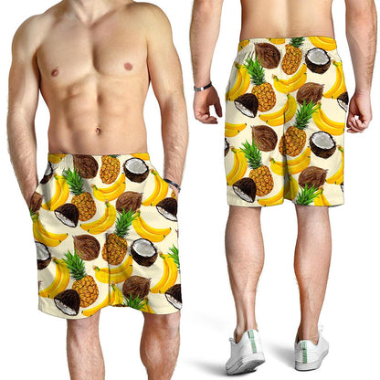 Tropical Fruits Pattern Print Men's Shorts