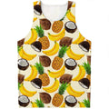 Tropical Fruits Pattern Print Men's Tank Top