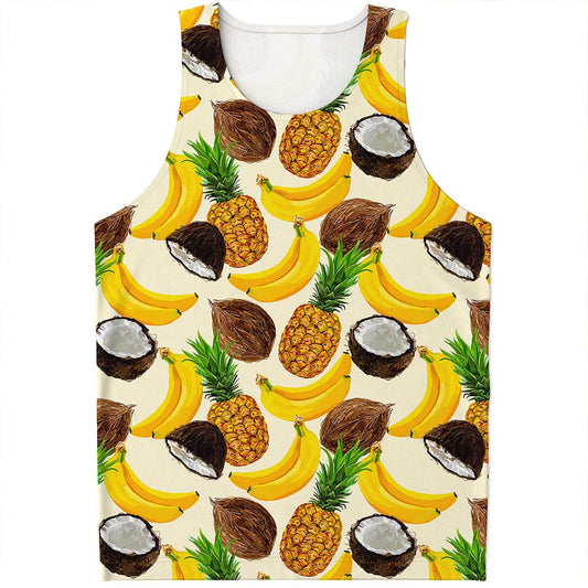 Tropical Fruits Pattern Print Men's Tank Top