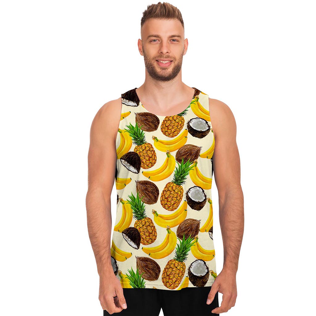 Tropical Fruits Pattern Print Men's Tank Top