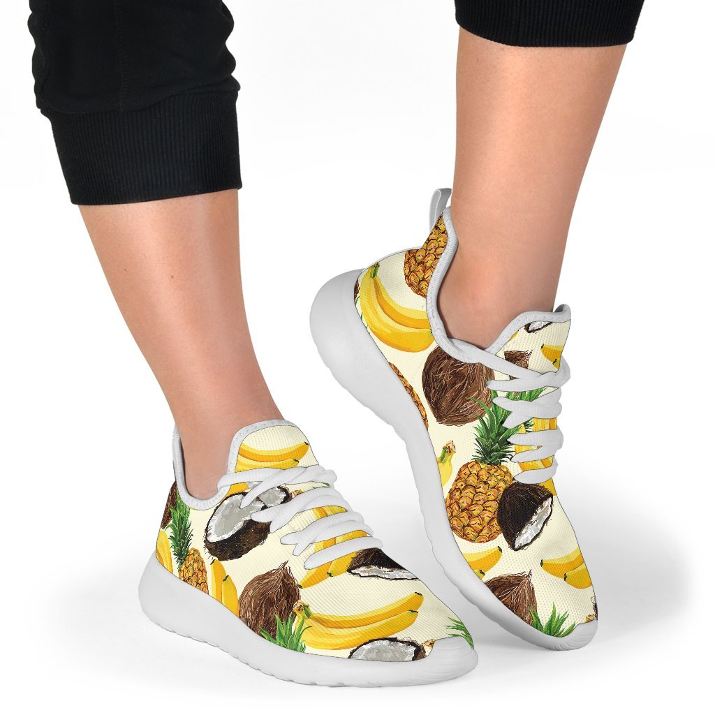 Tropical Fruits Pattern Print Mesh Knit Shoes GearFrost