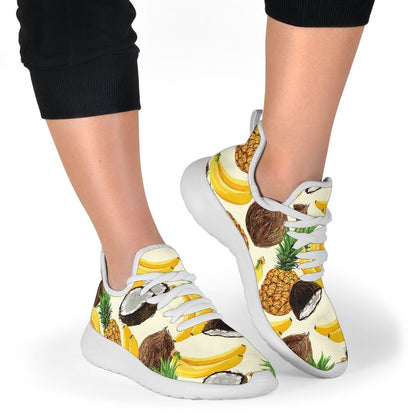Tropical Fruits Pattern Print Mesh Knit Shoes GearFrost