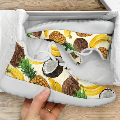 Tropical Fruits Pattern Print Mesh Knit Shoes GearFrost