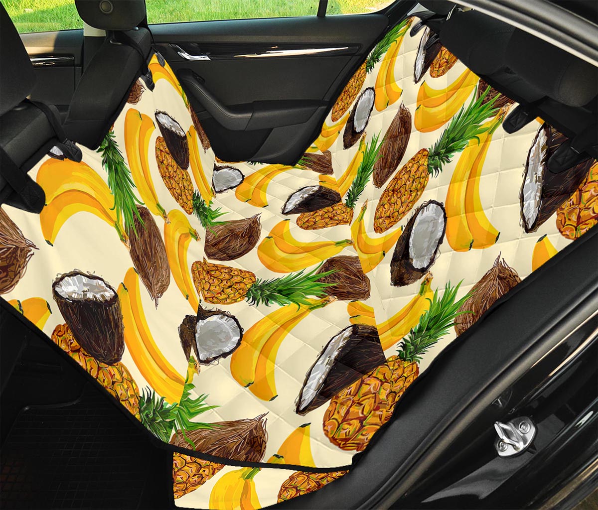 Tropical Fruits Pattern Print Pet Car Back Seat Cover