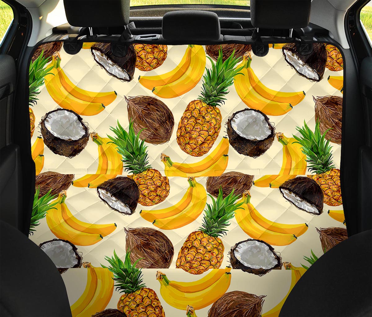 Tropical Fruits Pattern Print Pet Car Back Seat Cover